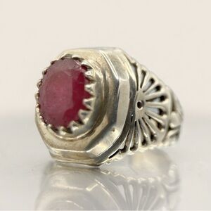 Natural Red Ruby 925 Sterling Silver Ring